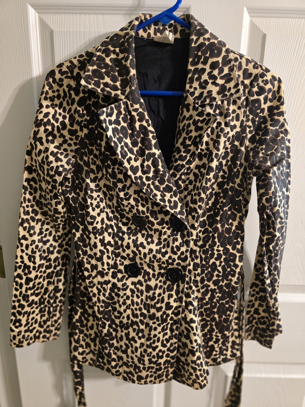 Heart Soul Leopard Print Double-Breasted Blazer in Tan and Black